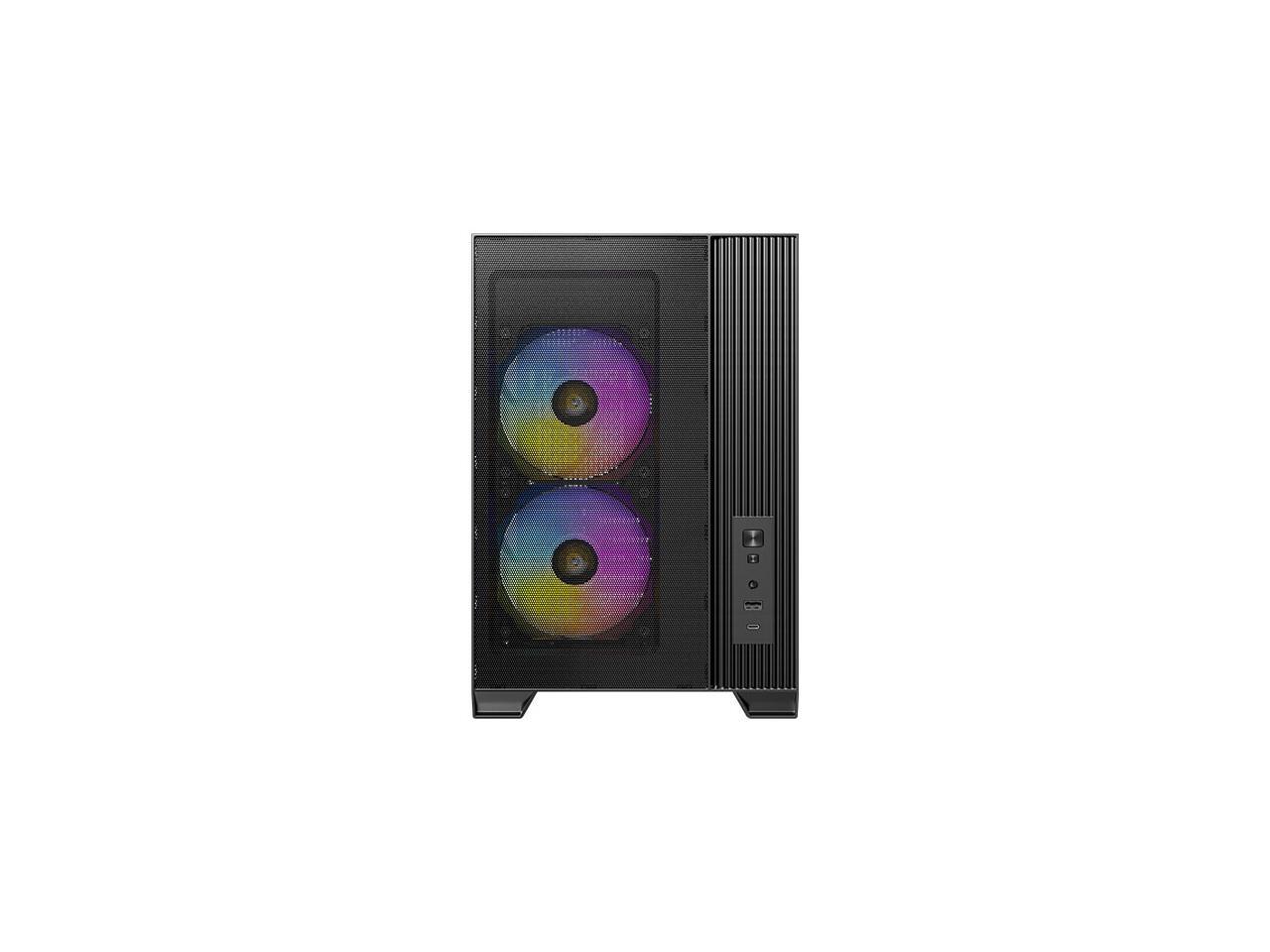 Antec FLUX M, 6 PWM Fans Included, F-LUX Platform, Front PSU Chamber, Vertical Airflow Design, 360mm Top Radiator Support, Type-C 3.2 Gen 2, Compact MicroATX PC Case
