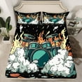 thumbnail image 2 of Homewish Abstract Drum Set 4-Piece Full Size Sheets For Teens Boys Girls,Musical Instrument Bed Sheets,Music Theme Lightweight Sheet Sets,Super Cozy Room Decor, 2 of 7