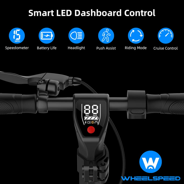 Wheelspeed Electric Scooter, 20-25 Miles & 15 MPH(Pro Ver. 35-40 Miles & 19  MPH) Commuting Electric Scooter, 350W Motor(Pro Ver. 400W) 10 Pneumatic