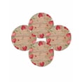 thumbnail image 7 of 13 Inch Round Placemats Set of 4, Valentines Love Heart Non Slip Heat Insulation PP Table Mats, Eucalyptus Red Love Heart Wooden Washable Place Mats for Kitchen Dining Party Table Decor, 7 of 7