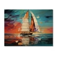 thumbnail image 3 of Designart "Sailboat modern Maritime I" Sailing Boat Print on Natural Pine Wood, 3 of 5