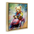 thumbnail image 3 of Stupell Industries Teddy Bear on Go Kart Animals & Insects Painting Gold Floater Framed Canvas Art Print Wall Art, 25 x 25, 3 of 9
