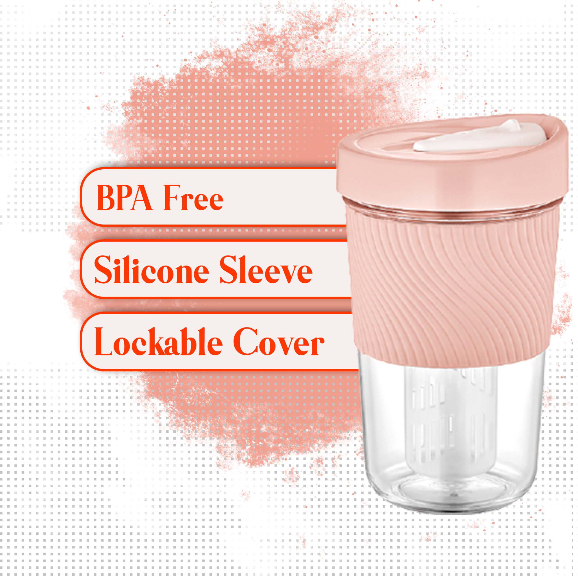 Fruit Infuser Water Bottle, iMounTEK 32 oz Clear and Pink Polyester Water  Bottle with Infuser and Wide Mouth Lid