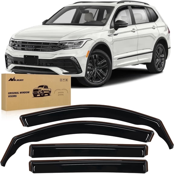 Nilight Vent Window Visors for 2018-2024 Volkswagen VW Tiguan US Version 5-Seat Only, in-Channel Rain Guards Window Deflectors, Rear Visor Length 29.1 Inch, 4PCS
