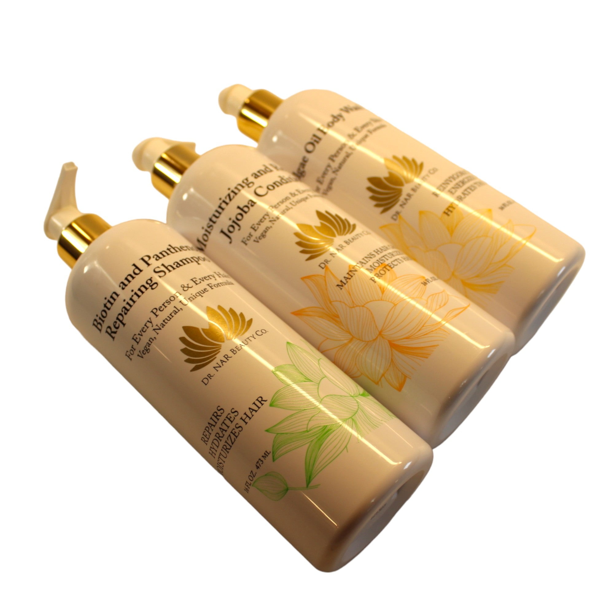 Dr. NAR Beauty Body Wash, Shampoo & Conditioner Set &ndash; Natural & Vegan Skin and Hair Care Bundle &ndash; Moisturizing, Hydrating & Nourishing &ndash; Sulfate-Free Formula,
