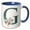 Blue/White, variant on 3drose, Cute Teal Christmas Monogram Initial G, 11oz Two-tone Blue Mug