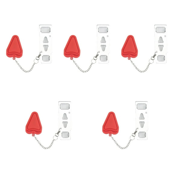 5 Count Chain Door Guard Anti-Theft Lock for Security Indicator Latches Travel Red