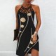 thumbnail image 4 of ICHUANYI Clearance Women's Fashion Round Neck Sleeveless Hollow 0ut Printed Suspenders Dress(Black, XXL) ICHUANYI WER2023080814303, 4 of 5
