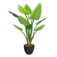 thumbnail image 1 of Vintage Home Artificial Faux Real Touch 34" Tall Philodendron Erubescens Green Emerald And Fiberstone Planter, 1 of 3