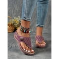 thumbnail image 3 of Orthopedic Wedge Sandals for Women 2025 Dressy Summer Comfortable Arch Support Casual Slip on Flats Flip Flops for Women Ladies Beach Outdoor Slides Slippers Shoes, 3 of 12