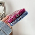 thumbnail image 6 of Water Ripple Meteorite Bubble Pattern Wavy Frame Chrome Plating Electroplated Compatible with iPhone Case (Black,iPhone 14 Pro Max), 6 of 7