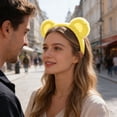 thumbnail image 3 of Bear Ear Headband & Tail Set Soft Stuffed Accessory With Heart Patches For Party Themed Celebrations(Yellow-7.9In), 3 of 5