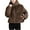 Coffee, variant on Women's Cold Weather Plus Size Puffer Jacket Casual Splicing Hooded Drawstring Solid Color Short Jacket Packable Puffer Jacket(Khaki M)