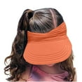 thumbnail image 4 of Delliss Sun Visor Hats for Kids Summer Solid Color Empty Top Hat Sunscreen Breathable Hat Cooling Headwear Visor for Running Outdoors Beach Hat Cap, 4 of 6