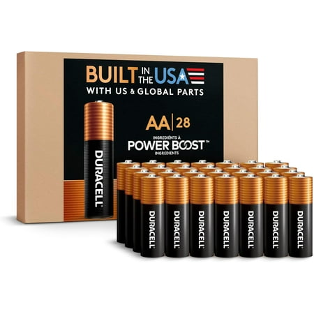 Coppertop AA Alkaline Batteries with POWER BOOST Ingredients, 28 Count (Pack of 1), Long-Lasting Alkaline, Re-closable for Quick Access and Organized Storage