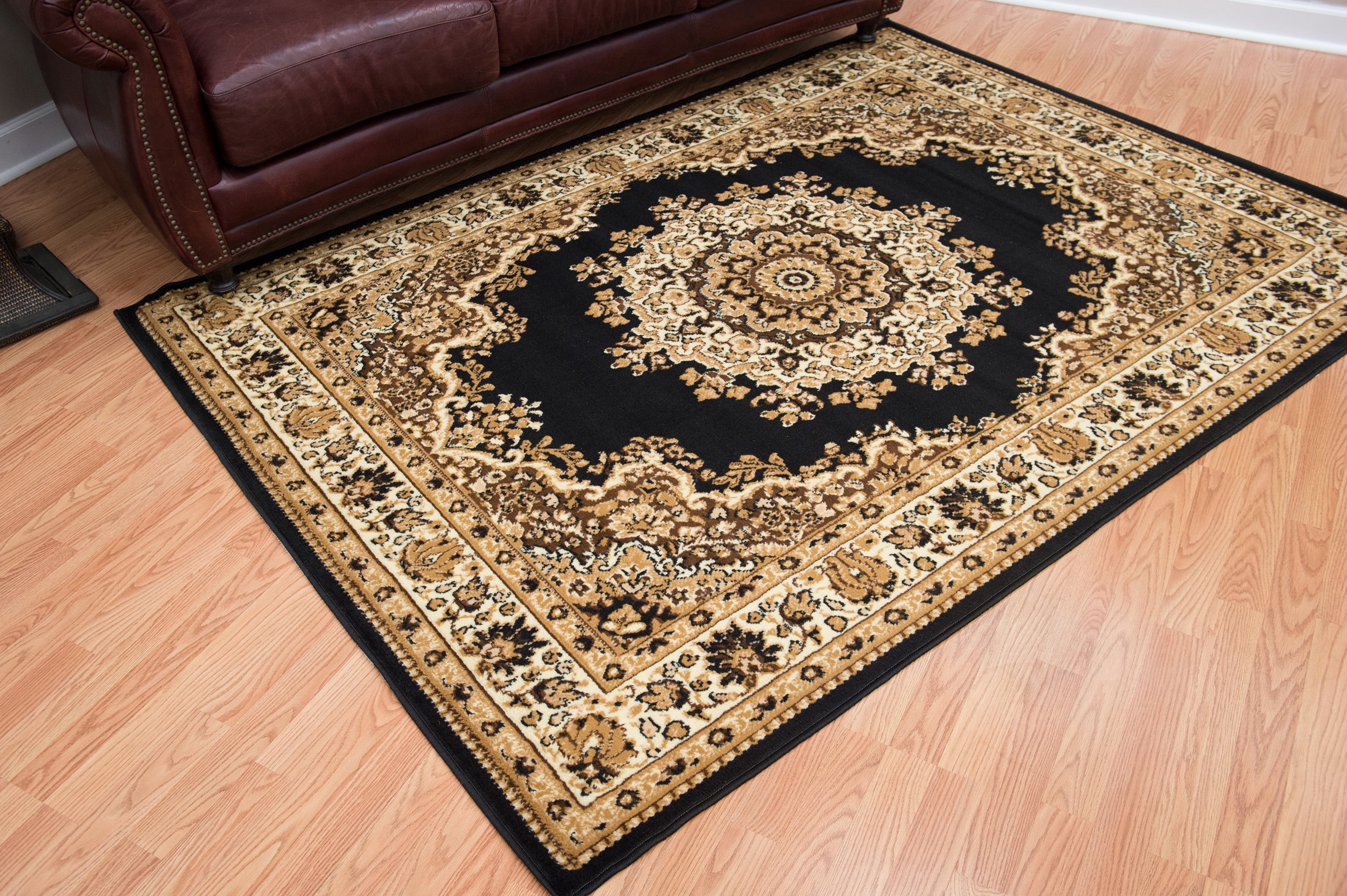 United Weavers Plaza Felicity Runner Rug, Medallion Pattern, Black, 2'3 X 7'2"