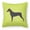 Green, variant on German Pinscher Checkerboard Green Fabric Decorative Pillow