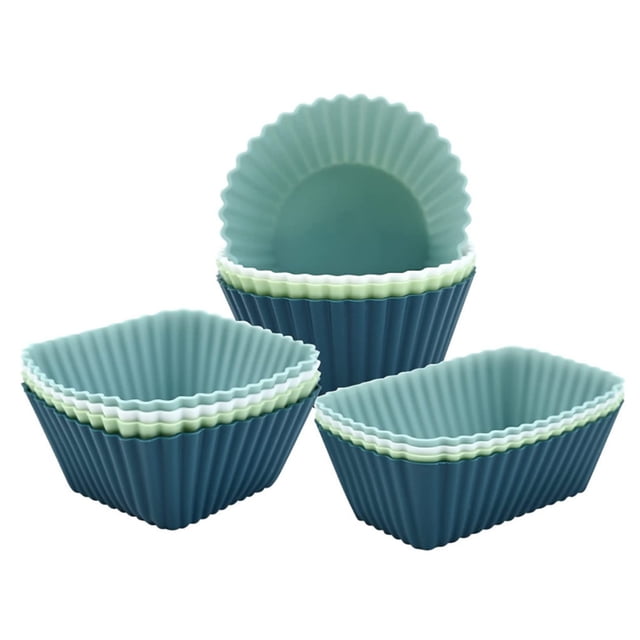 Moldes de silicona para magdalenas, moldes reutilizables para hornear magdalenas.