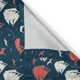 thumbnail image 4 of Ambesonne Marine Window Valance, Grunge Sailboats and Birds, 54" X 18", Night Blue Coral White, 4 of 5