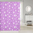 thumbnail image 2 of Manfei Kawaii Stars Polka Dot Shower Curtain 72Wx84L,Girls Friendly Style Bathroom Shower Curtain,Lavender White, 2 of 5