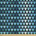 thumbnail image 2 of Geometric Fabric by the Yard, Continuous Pattern of Heart Shapes for Valentines Day in Blue Tones, Upholstery Fabric for Dining Chairs Home Decor Accents, Charcoal Grey Multicolor by Ambesonne, 2 of 5