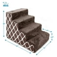 thumbnail image 2 of TiaGOC Foam Pet Steps for Small Dogs and Cats, Portable Ramp Stairs for Couch, Sofa, and High Bed Climbing, Non-Slip Balanced Indoor Step Support, Paw Safe - Brown Lattice Print, 4-Step, 2 of 3