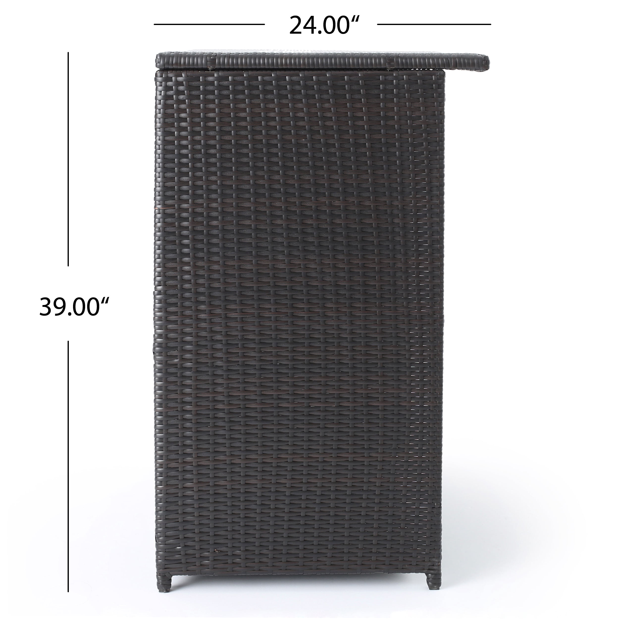 Colina Outdoor 3 Piece Wicker Bar Island Set, Multibrown