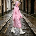 thumbnail image 2 of YUANxueke Boys Girls Raincoats EVA Long Sleeve Waterproof Hooded Jackets Casual Zipper Outwear Jackets for 3-14 Years, 2 of 8