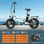 Vivi Electric Bike 16 x 3.0 Fat Tire Electric Bike 48V 350W Adult Folding Electric Cruiser Bike Step-Through Electric Bike 19.8MPH Commuter Electric Bike, UL2849 Certified