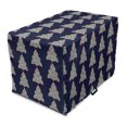 thumbnail image 1 of Oriental Green Dog Crate Cover, Romantic Flowers Curls Traditional Classic Ornamental Pattern, Easy to Use Pet Kennel Cover for Dogs, 35" x 23" x 27", Navy Blue Pale Teal Blush, by Ambesonne, 1 of 6