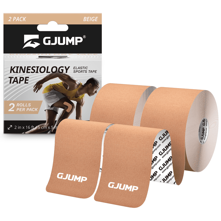 GJUMP Kinesiology Tape, Uncut Beige, 2-Pack Premium Elastic photo 1