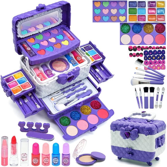 Kit de maquillaje ROKKES Kids para niñas de 4 a 10 años, no tóxico