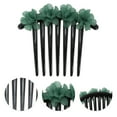 thumbnail image 3 of Unique Bargains 1 Pc Women's Frosted Hydrangeas Side Comb for Parties Blackish Green Plastic, 3 of 4