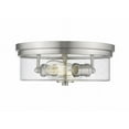 thumbnail image 3 of Z Lite 464F13-BN 5.25 x 13 in. Bohin 2 Light Flush Mount with Clear Seedy Glass, Brushed Nickel, 3 of 4