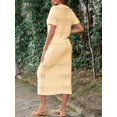 thumbnail image 4 of Set Cover Up Tankaneo para mujer, falda midi de ganchillo, color albaricoque, 4 of 5