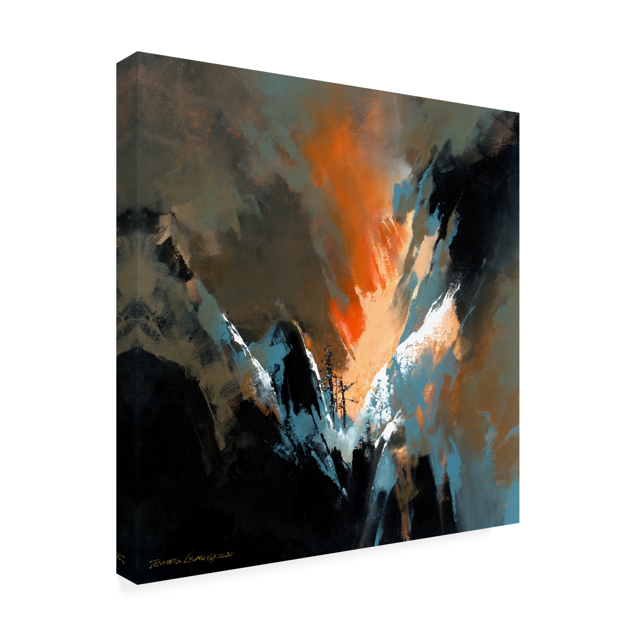 Canvas Wall Art - Thomas Leung 'Snow Valley' Wall Art for Living Room, Bedroom, or Office Décor by Trademark Fine Art - 14 x 14 Inches