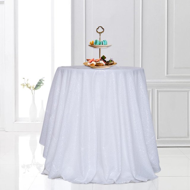 Mantel PartyDelight con lentejuelas blancas, rectangular, 122 x 183 cm