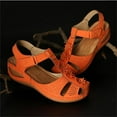 thumbnail image 4 of Mostsola Womens Wedge Sandals Boho Flower Walking Shoes Slingback Heels Cutout Summer Beach Shoes, 4 of 5