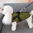 thumbnail image 7 of Small Dog Jacket, Dog Coat Harness Winter Warm Vest Jacket Waterproof Cotton Costume for Puppy Small Medium Dogs (L, Green), 7 of 7