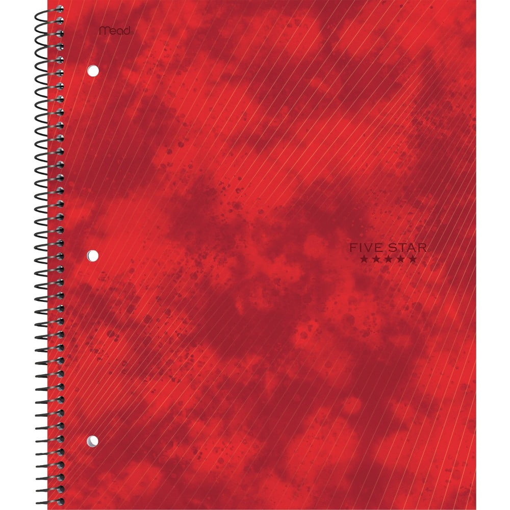 Five Star 1 Subject College Ruled Spiral Notebook Red