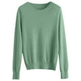 thumbnail image 4 of Sweaters for Women Lightweight Knit Pullover Tops Long Sleeve Shirts Crewneck Fashion Clothing Fall Outfits 2025 Mint Green L, 4 of 4