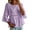 Purple 1, variant on MEICHEN Womens Flower Embroidered Lace Patchwork Linen Top Casual Half Sleeve Crewneck Shirts Oversized Blouses