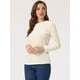 thumbnail image 3 of Allegra K Blusa casual de terciopelo de manga larga con cuello redondo para mujer Albaricoque M, 3 of 5
