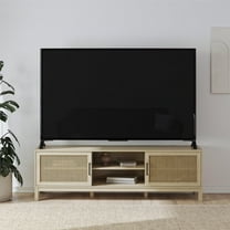 Mainstays Cane TV Stand for TVs up to 85", Spring Pine