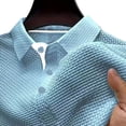 thumbnail image 3 of Tauxra Men's Casual T-Shirt for Men, Short Sleeve Lapel Color Blocking Top, Soft Polyester Comfortable Fit for Daily and Outdoor Wear, 3 of 7
