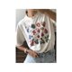 thumbnail image 1 of Camiseta vintage para mujer, con estampado geométrico de frutas, cuello redondo de algodón, manga corta, informal, de verano, de punto de largo regular, para uso diario., 1 of 6