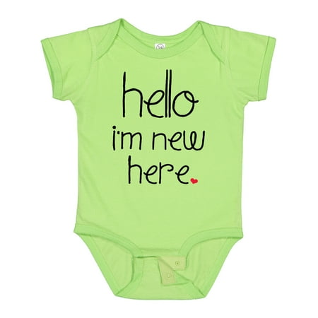 

Inktastic Hello I m New Here. Gift Baby Boy or Baby Girl Bodysuit