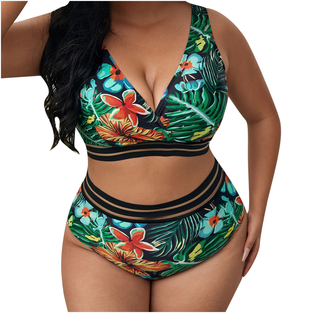 Akklian Women's Plus Size Bathing Suit,Two Pieces Swimsuit,Tummy