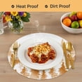 thumbnail image 4 of Burnt Orange Forest Round 15 Inch Placemats Set of 2, Contemporary Silhouette Abstract Art HeatResistant Non Slip Place Mats for Dining Table, Wipeable Braided Kitchen Table Mats for Housewarming, 4 of 9