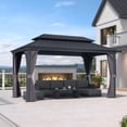 thumbnail image 2 of PURPLE LEAF 11' X 15' Outdoor Hardtop Gazebo Galvanized Steel Double Roof Aluminum Frame Patio Gazebo for Backyard Lawn and Garden Grey, 2 of 9